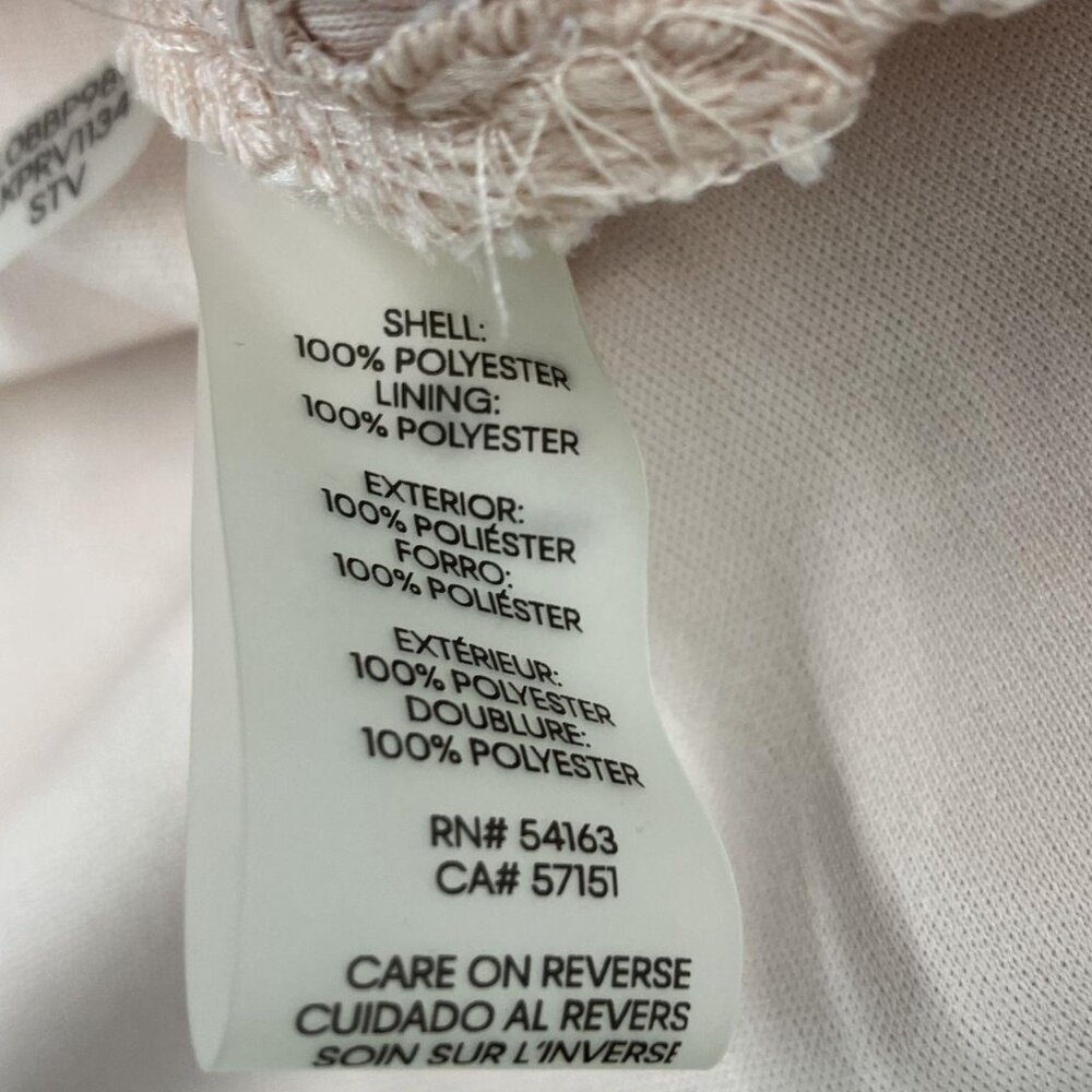 KARL LAGERFELD PARIS Cap-Sleeve Lace Dress sz 4 peach - Picture 6 of 6